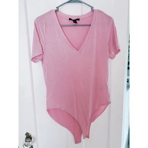 Pink V neck T-shirt One Piece
